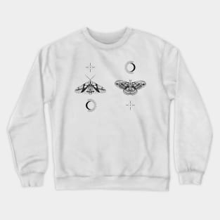 Moths with moon and sun Crewneck Sweatshirt